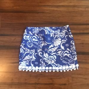 Lilly Pulitzer Izzy skirt in blue/white nautical